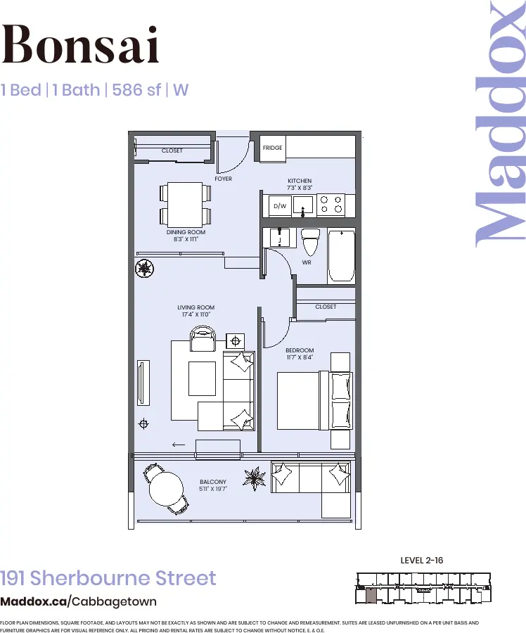 Bonsai floor plan